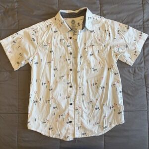 Boys XL 14-16 Wonder Nation Palm Tree Surf Beach Short Sleeve Button Up Shirt